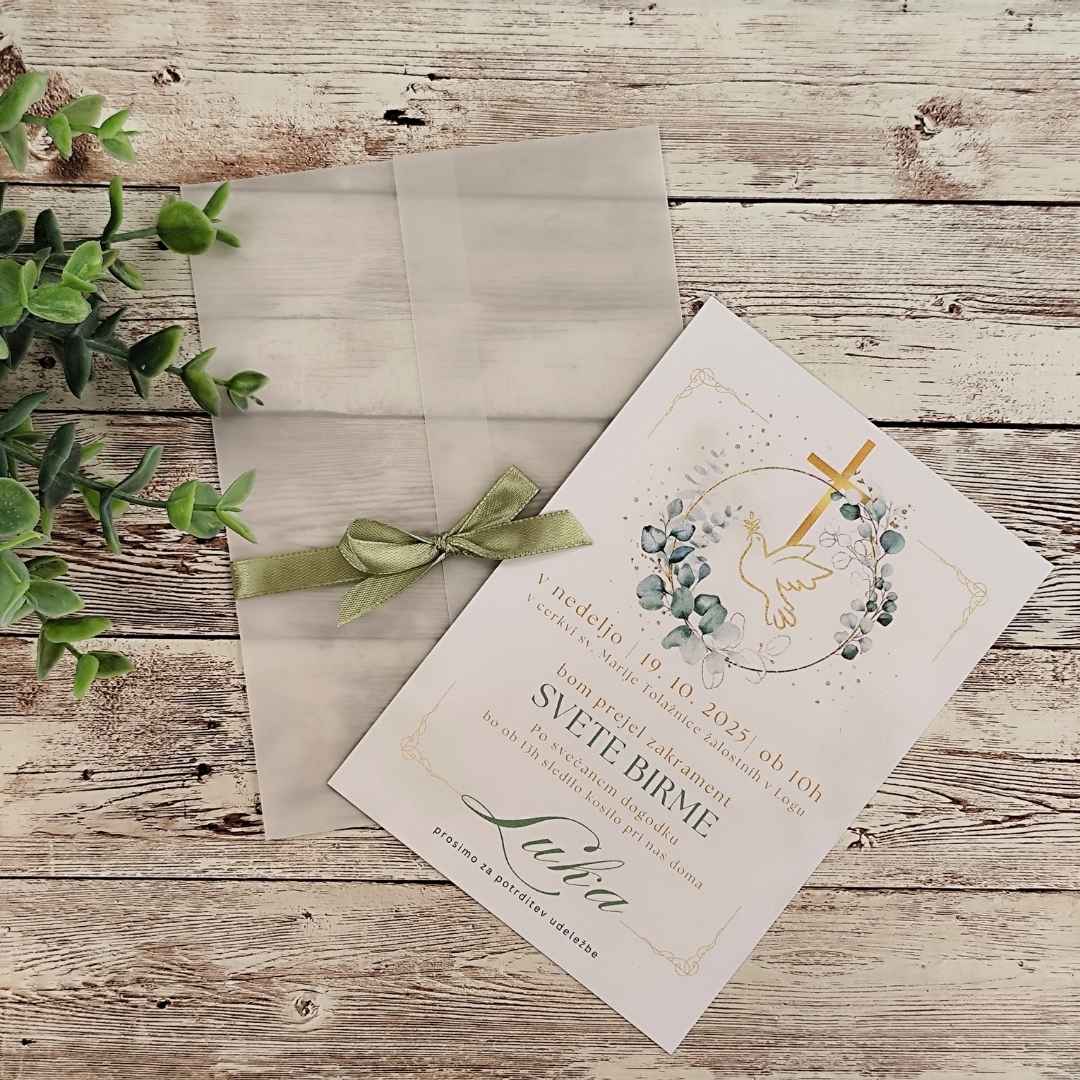 Vabilo za sveto birmo - unikatno, elegantno in personalizirano - slika 3