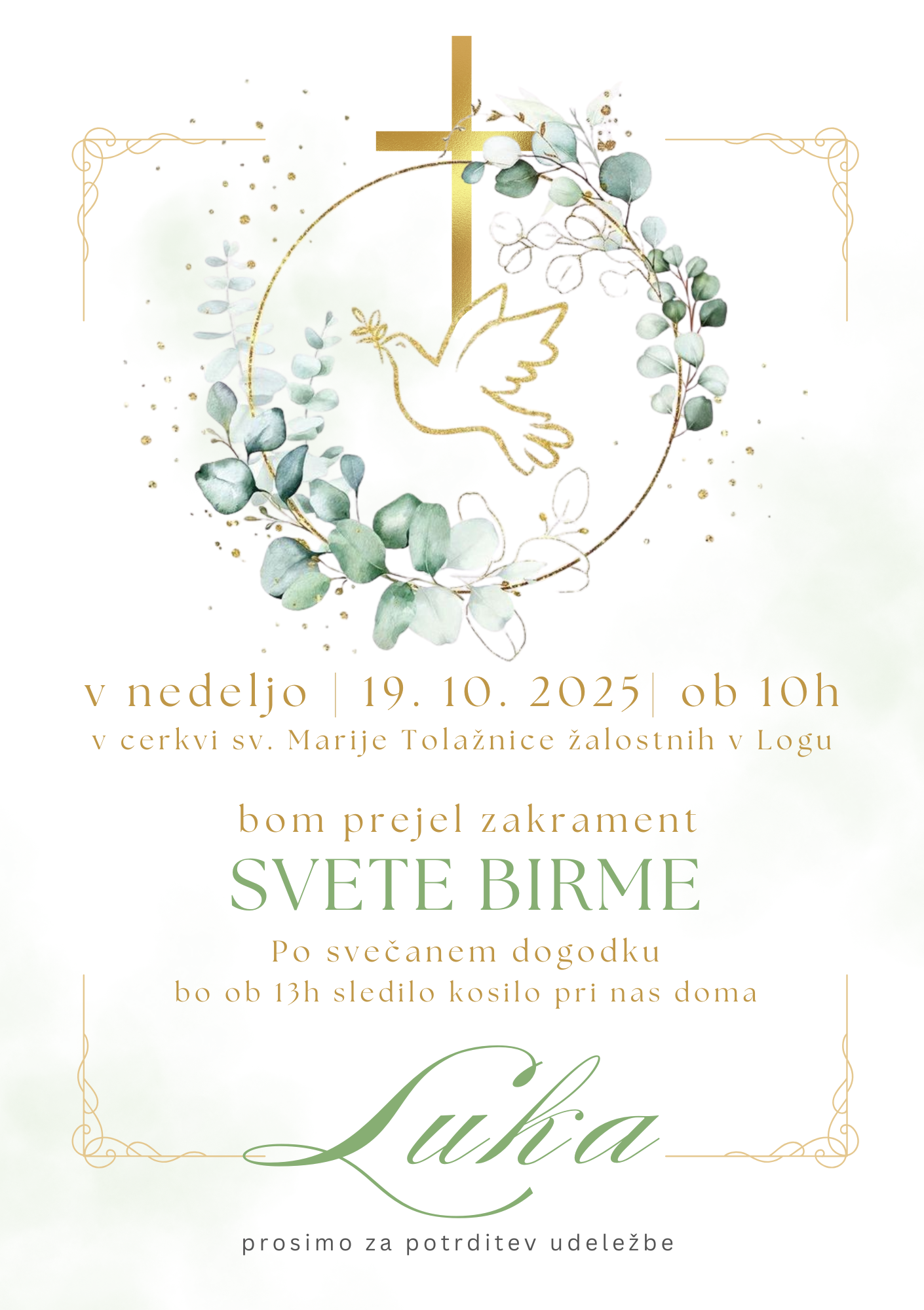 Vabilo za sveto birmo - unikatno, elegantno in personalizirano - slika 20