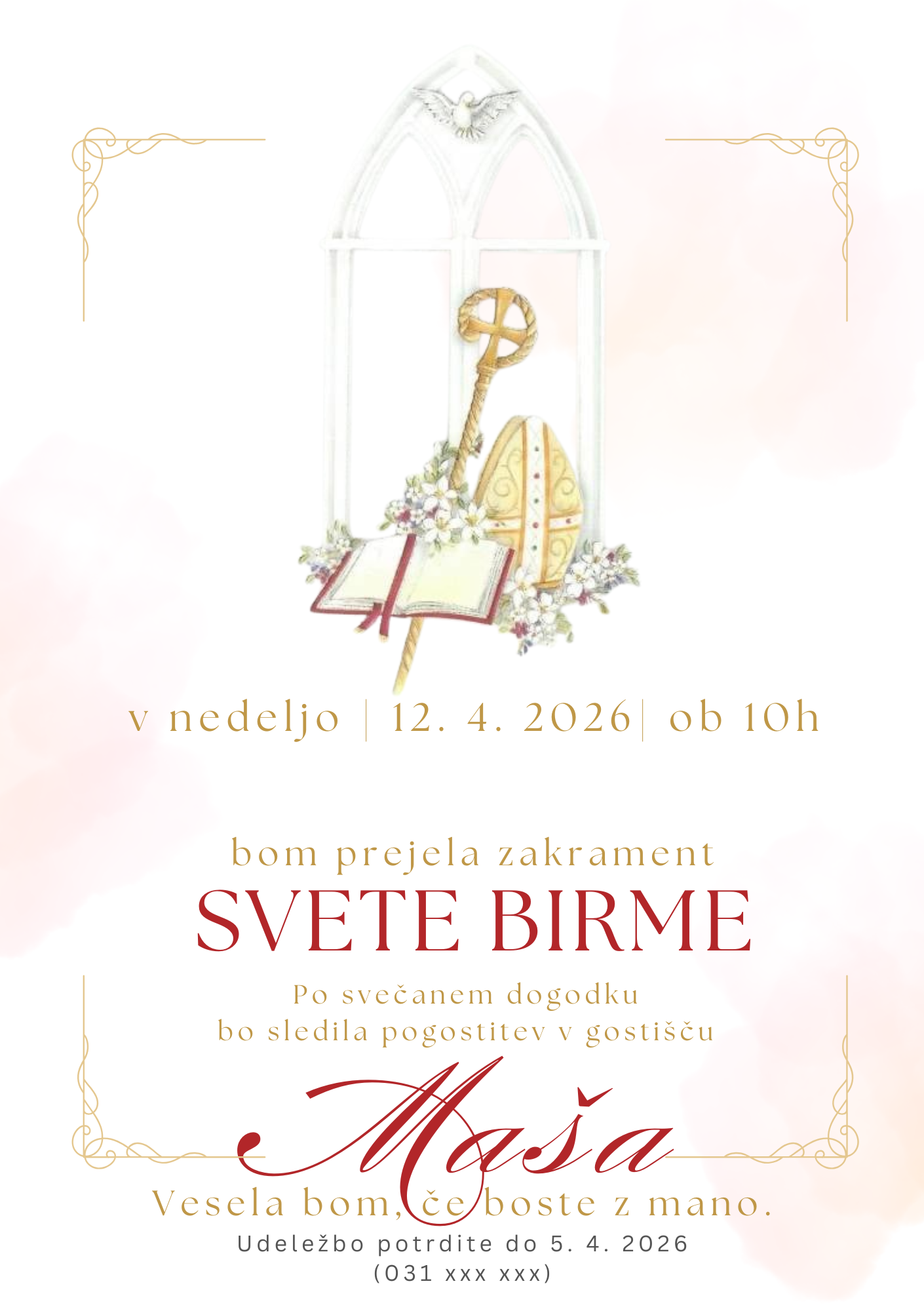 Vabilo za sveto birmo - unikatno, elegantno in personalizirano - slika 19